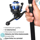 KIT 3 Varas De Pesca 60-120lbs Completa Com Molinete